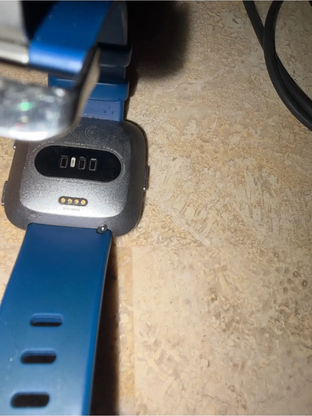 fitbit Versa-style Blue Silicone Smartwatch with Charger